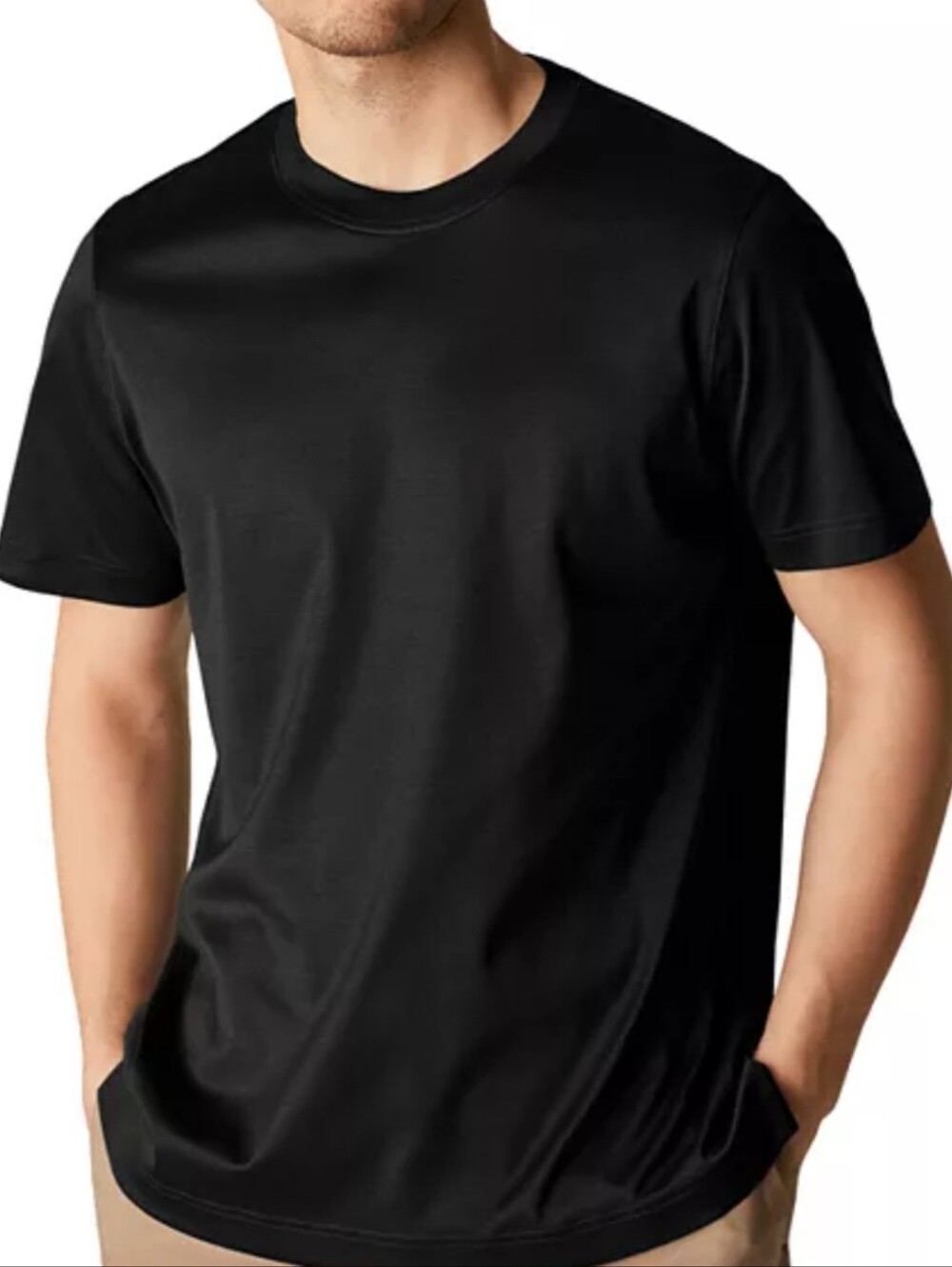ETON SLIM FIT JERSEY TEE IN BLACK /SIXE:MEDIUM